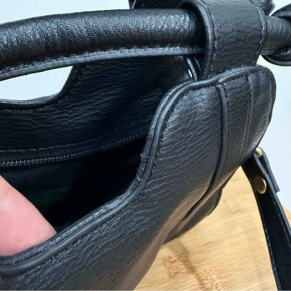 Anthropologie Terrance Mini Knotted Crossbody Bag Black Faux Leather NWT - Picture 7 of 10